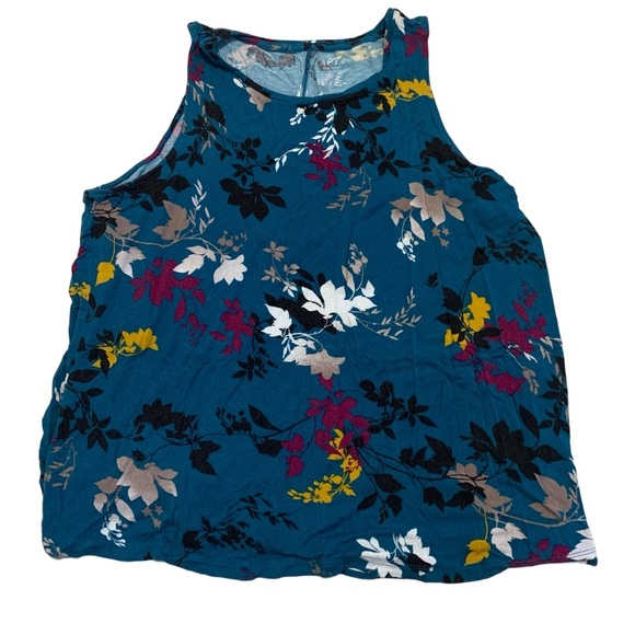 Apt. 9 Essentials Teal Floral Tank Top - XXL - Picture 1 of 5